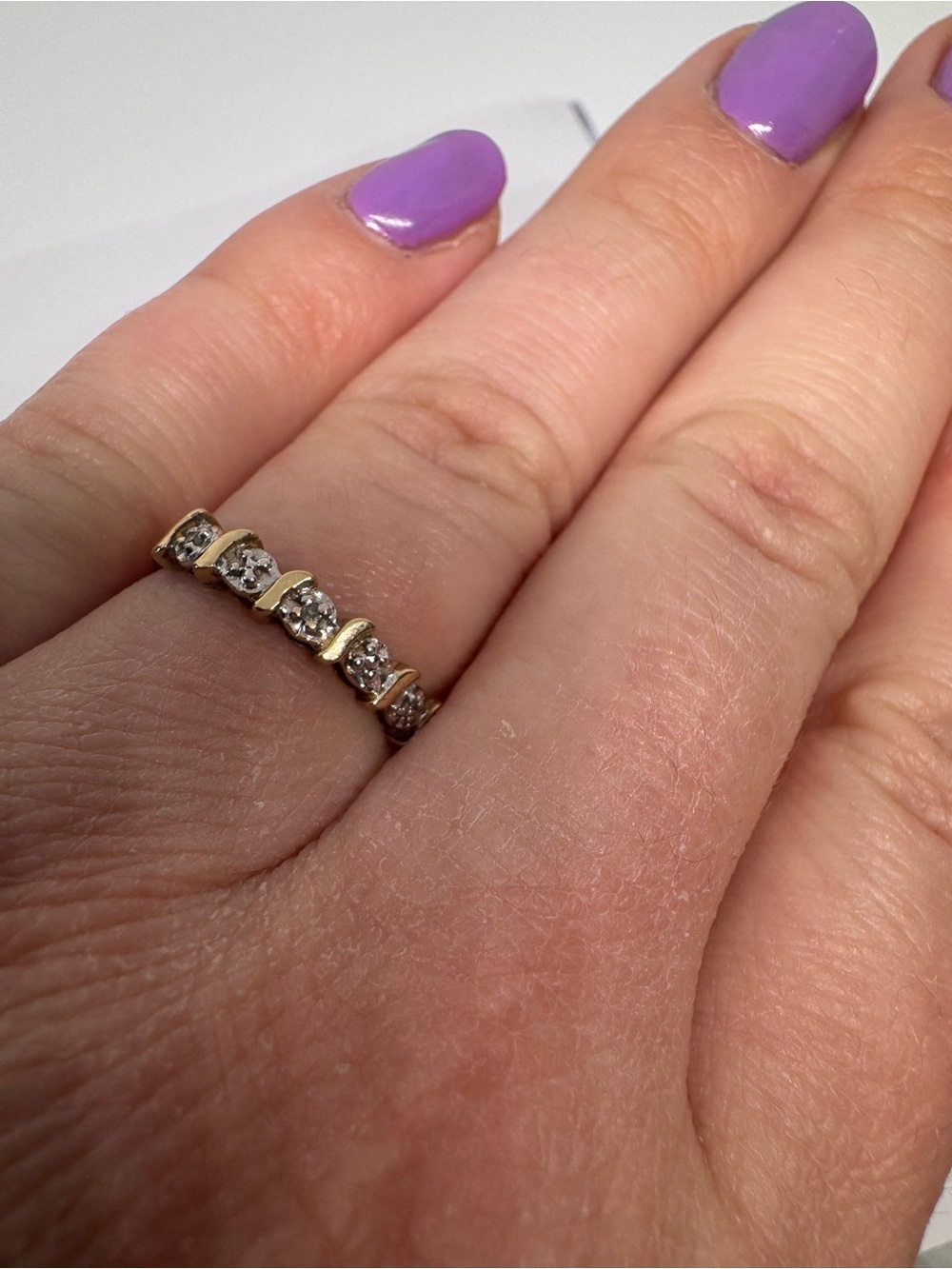 Vintage 10K Yellow Gold Natural Diamond Ring Size 6.5 | Fine Jewelry - Picture 11 of 14